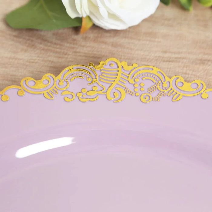 20 Round 13" Plastic Charger Plates with Embossed Baroque Rim