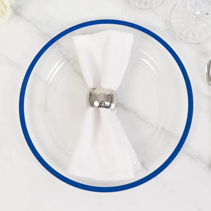 10 Round Plastic Salad Plates with Gold Rim - Disposable Tableware