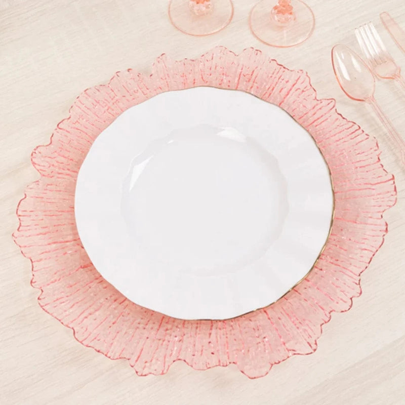 6 pcs 13" Round Textured Charger Plates