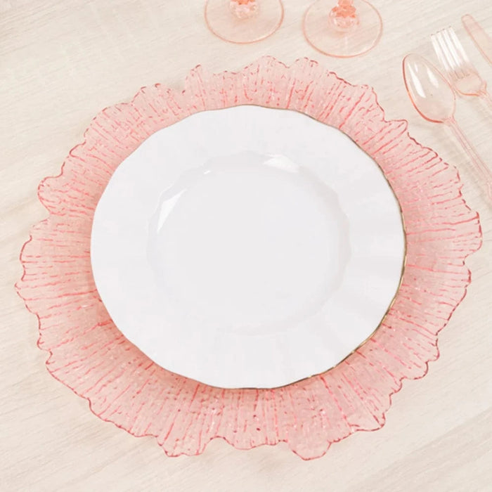 6 pcs 13" Round Textured Charger Plates