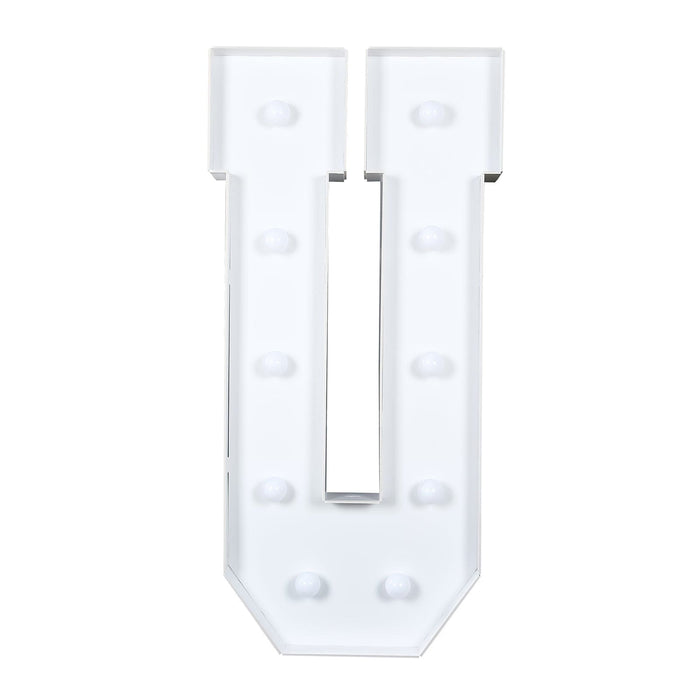 4ft XL LED Marquee Letter Foam Board with 10 Warm White Battery Operated LEDs - White