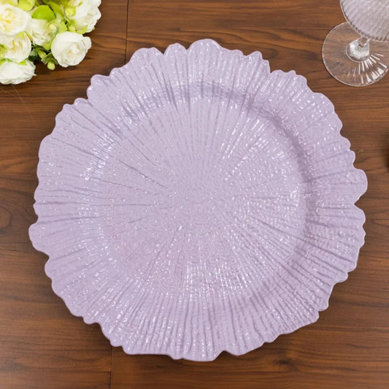 6 pcs 13" Round Textured Charger Plates
