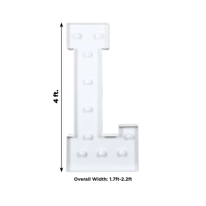 4ft XL LED Marquee Letter Foam Board with 10 Warm White Battery Operated LEDs - White
