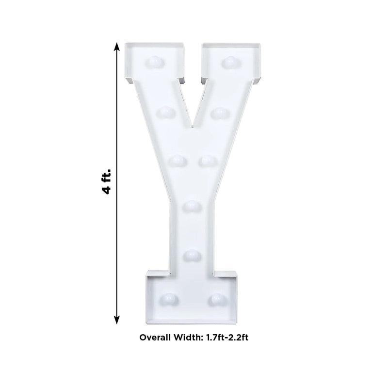 4ft XL LED Marquee Letter Foam Board with 10 Warm White Battery Operated LEDs - White