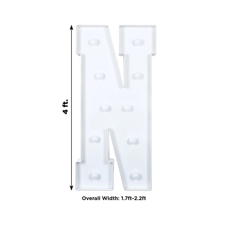 4ft XL LED Marquee Letter Foam Board with 10 Warm White Battery Operated LEDs - White