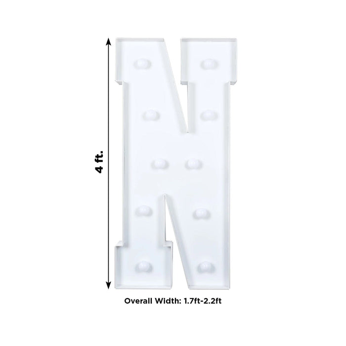 4ft XL LED Marquee Letter Foam Board with 10 Warm White Battery Operated LEDs - White