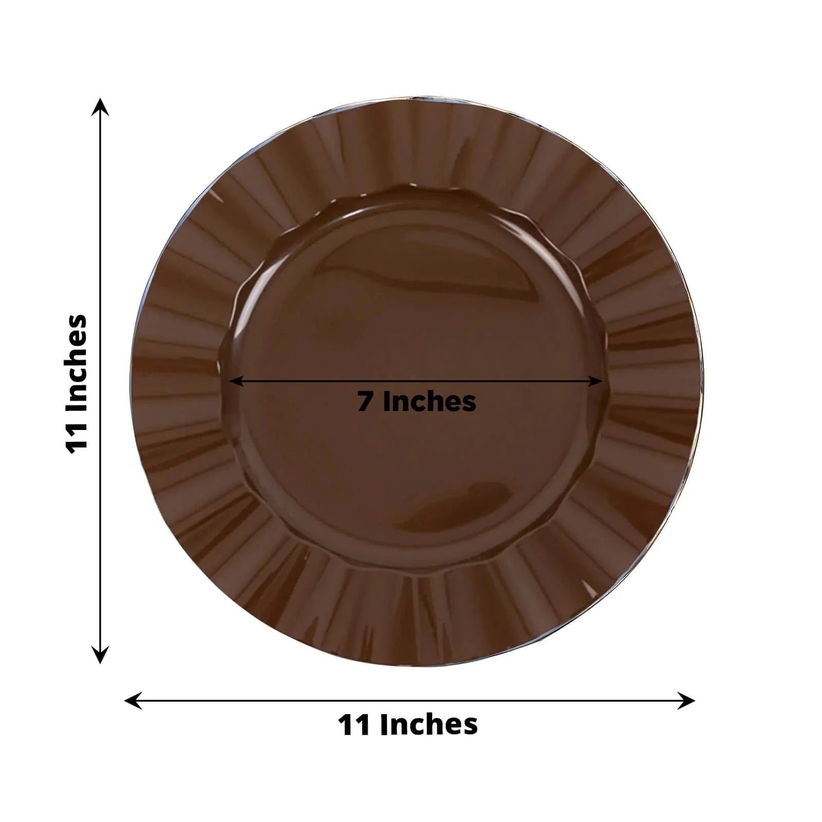 10 Round Plastic Salad Dinner Plates with Gold Wavy Rim - Disposable Tableware