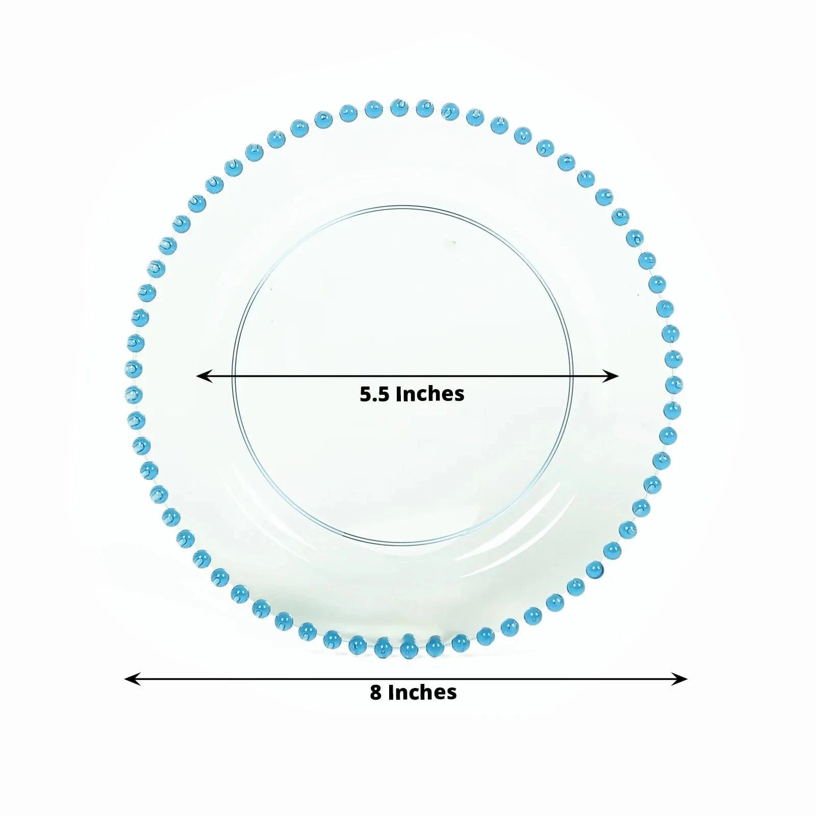 10 Round Plastic Salad Dinner Plates with Beaded Rim - Disposable Tableware