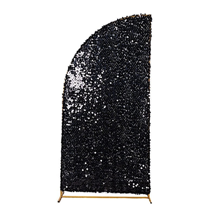 Double Sided Big Payette Sequin Chiara Backdrop Stand Cover IRON_STND13_71_L_BLK
