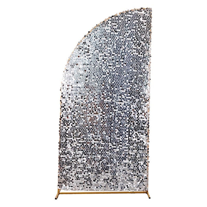 Double Sided Big Payette Sequin Chiara Backdrop Stand Cover IRON_STND13_71_L_SILV