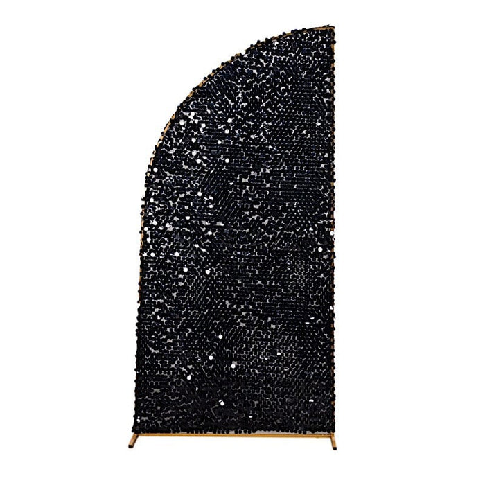 Double Sided Big Payette Sequin Chiara Backdrop Stand Cover IRON_STND13_71_M_BLK