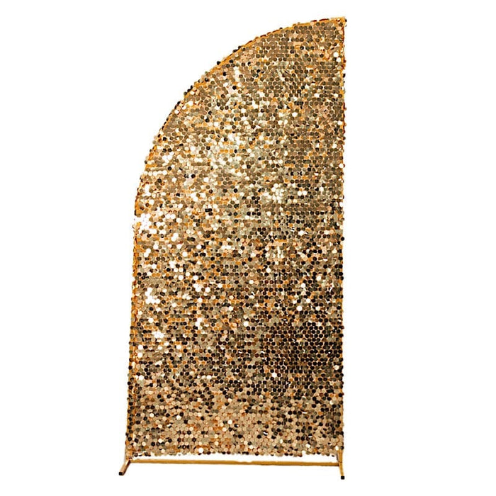 Double Sided Big Payette Sequin Chiara Backdrop Stand Cover IRON_STND13_71_M_GOLD