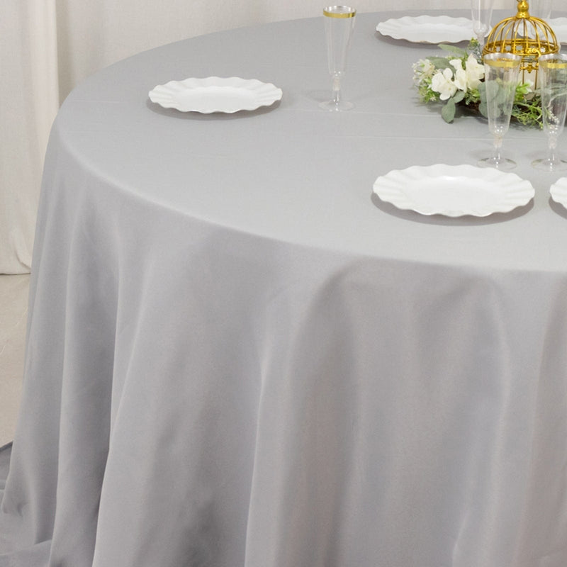132" Premium Polyester Round Tablecloth Wedding Party Table Linens