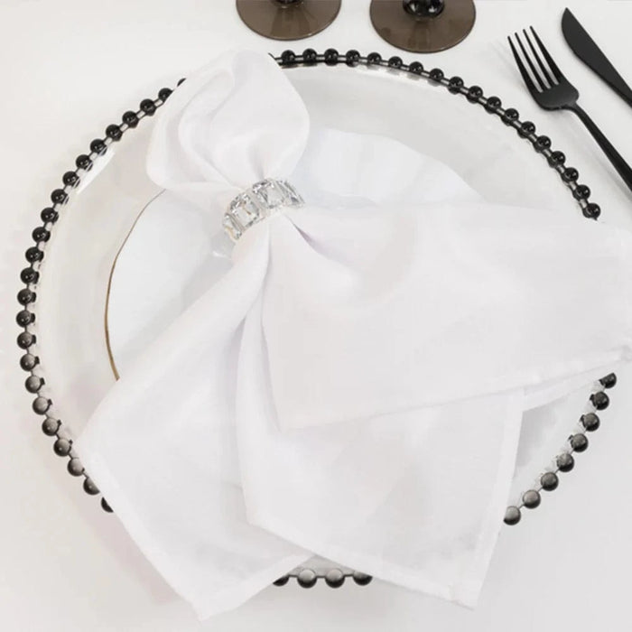 6 pcs 13" Round Beaded Rim Charger Plates