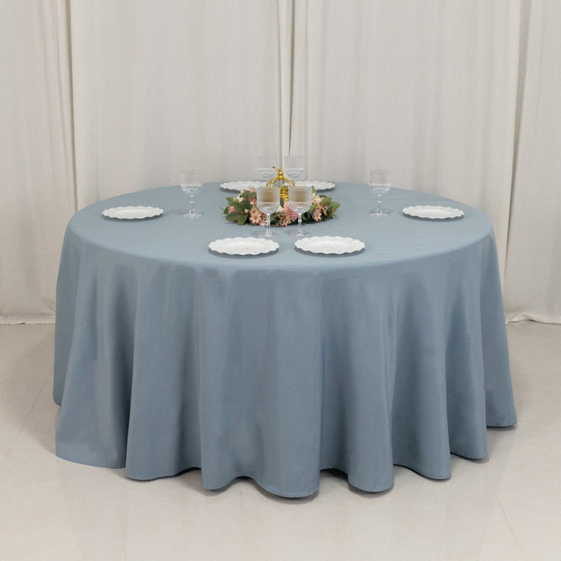120" Premium Polyester Round Tablecloth Wedding Table Linens