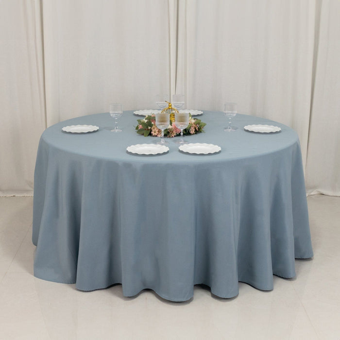 120" Premium Polyester Round Tablecloth Wedding Table Linens
