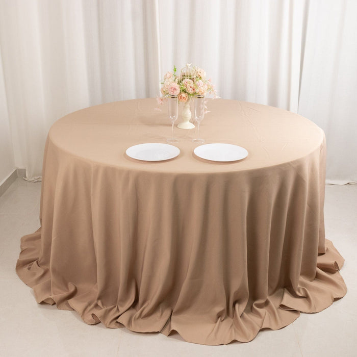 132" Premium Polyester Round Tablecloth Wedding Party Table Linens