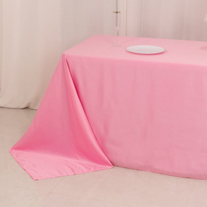 90" x 156" Lamour Satin Rectangular Tablecloth