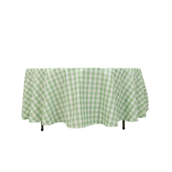 108" Checkered Gingham Polyester Round Tablecloth