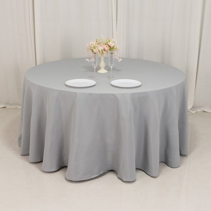 120" Premium Polyester Round Tablecloth Wedding Table Linens
