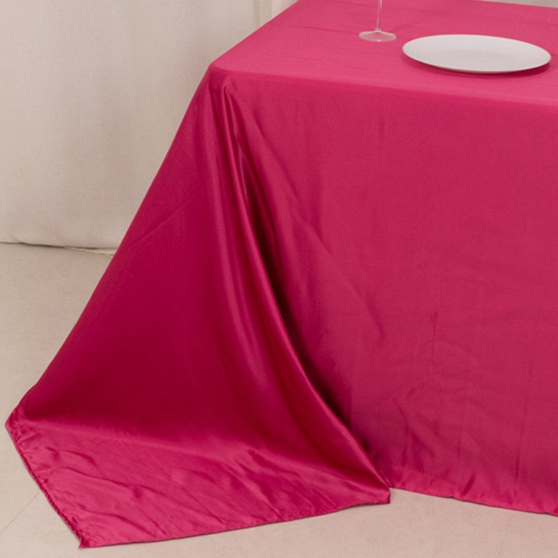 90" x 132" Lamour Satin Rectangular Tablecloth