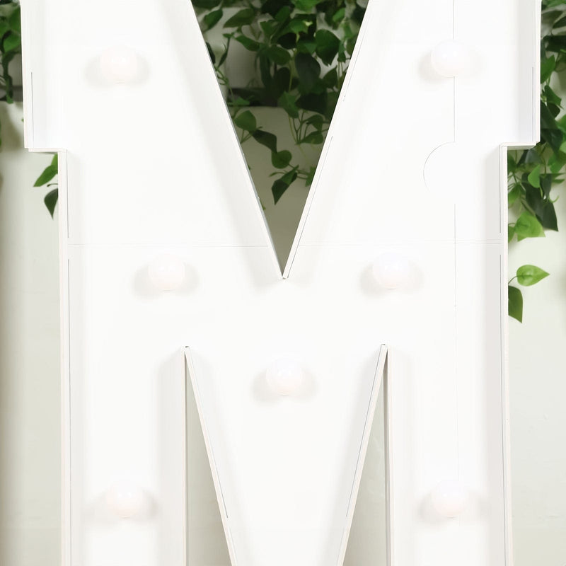 4ft XL LED Marquee Letter Foam Board with 10 Warm White Battery Operated LEDs - White