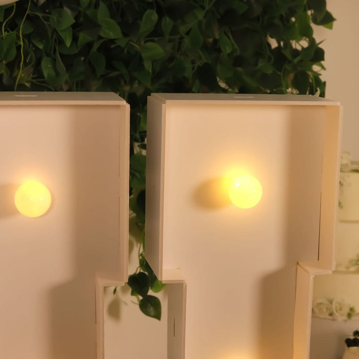 4ft XL LED Marquee Letter Foam Board with 10 Warm White Battery Operated LEDs - White