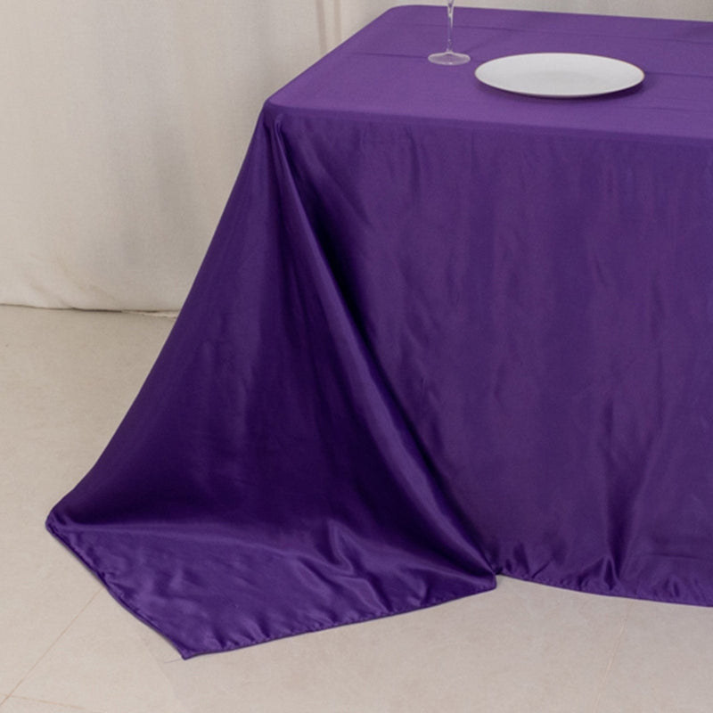 90" x 132" Lamour Satin Rectangular Tablecloth