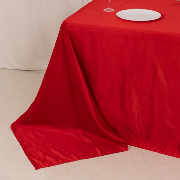 90" x 132" Lamour Satin Rectangular Tablecloth