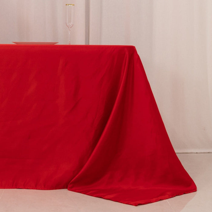 90" x 156" Lamour Satin Rectangular Tablecloth