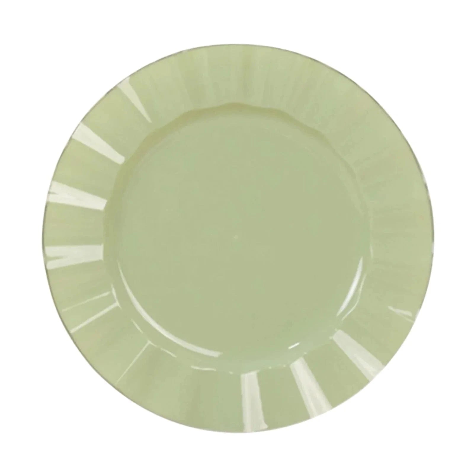 10 Round Plastic Salad Dinner Plates with Gold Wavy Rim - Disposable Tableware
