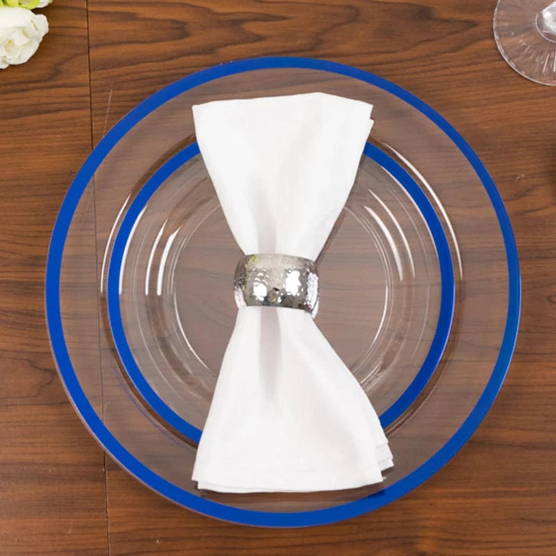 10 Round Plastic Salad Plates with Gold Rim - Disposable Tableware