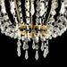 Empire Style Beaded Crystal Chandelier with Gold Ornate Metal Frame - Clear