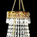 Empire Style Beaded Crystal Chandelier with Gold Ornate Metal Frame - Clear