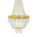 Empire Style Beaded Crystal Chandelier with Gold Ornate Metal Frame - Clear CHDLR_HANG01_2FT_GOLD