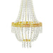 Empire Style Beaded Crystal Chandelier with Gold Ornate Metal Frame - Clear CHDLR_HANG01_5FT_GOLD
