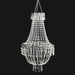 Empire Style Beaded Crystal Clear Chandelier with Ornate Metal Frame