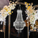 Empire Style Beaded Crystal Clear Chandelier with Ornate Metal Frame