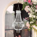 Empire Style Beaded Crystal Clear Chandelier with Ornate Metal Frame