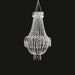 Empire Style Beaded Crystal Clear Chandelier with Ornate Metal Frame