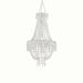 Empire Style Beaded Crystal Clear Chandelier with Ornate Metal Frame CHDLR_HANG01_2FT_SILV