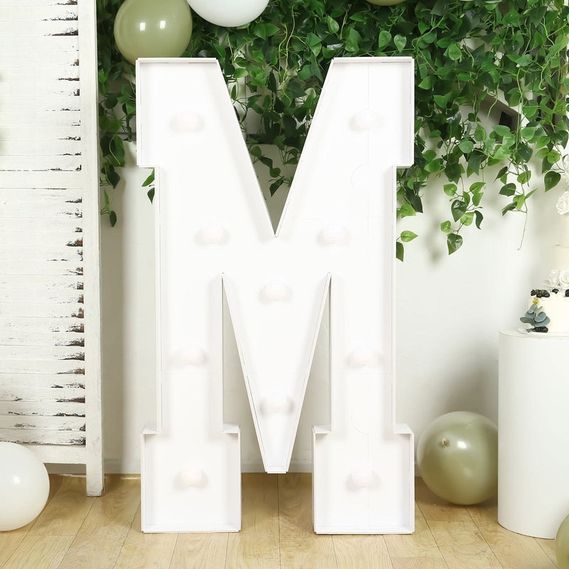 4ft XL LED Marquee Letter Foam Board with 10 Warm White Battery Operated LEDs - White