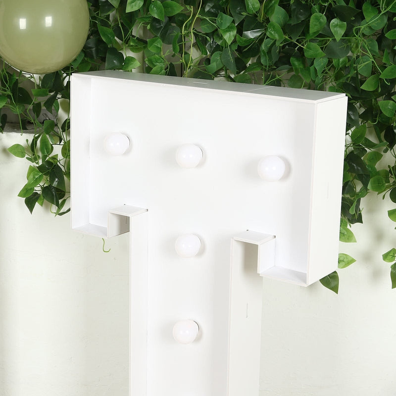 4ft XL LED Marquee Letter Foam Board with 10 Warm White Battery Operated LEDs - White