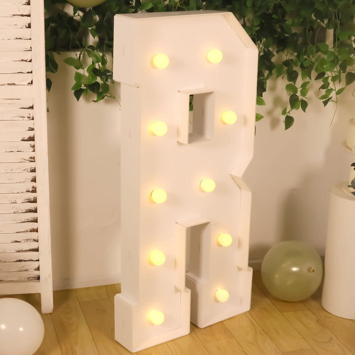 4ft XL LED Marquee Letter Foam Board with 10 Warm White Battery Operated LEDs - White