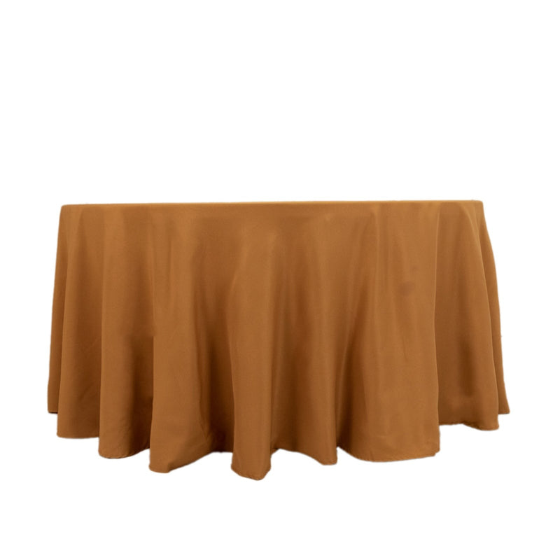 120" Premium Polyester Round Tablecloth Wedding Table Linens
