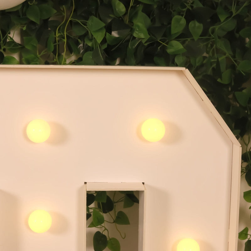 4ft XL LED Marquee Letter Foam Board with 10 Warm White Battery Operated LEDs - White