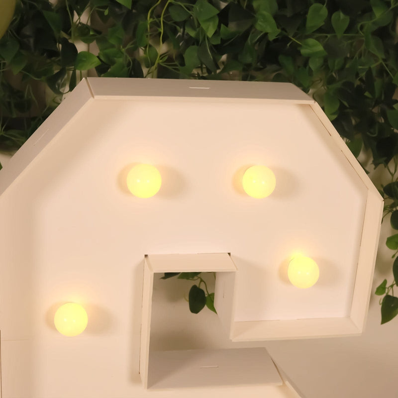 4ft XL LED Marquee Letter Foam Board with 10 Warm White Battery Operated LEDs - White