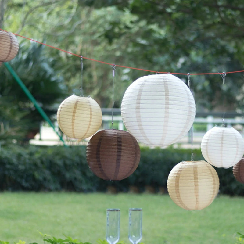8 pcs Assorted Size 6 in 8 in 10 in 14 in Large Hanging Paper Lanterns
