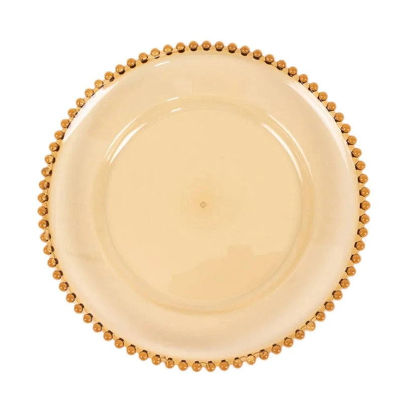 6 pcs 13" Round Beaded Rim Charger Plates