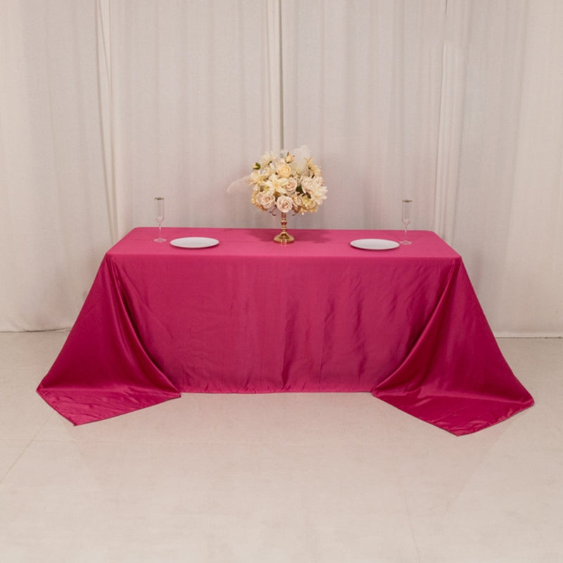 90" x 132" Lamour Satin Rectangular Tablecloth